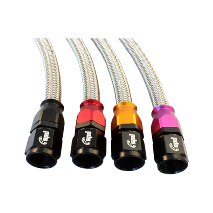 AN4 PTFE slange detalj – stålomspunnet etanolbestandig fuelsystem